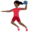 woman playing handball, dark skin tone